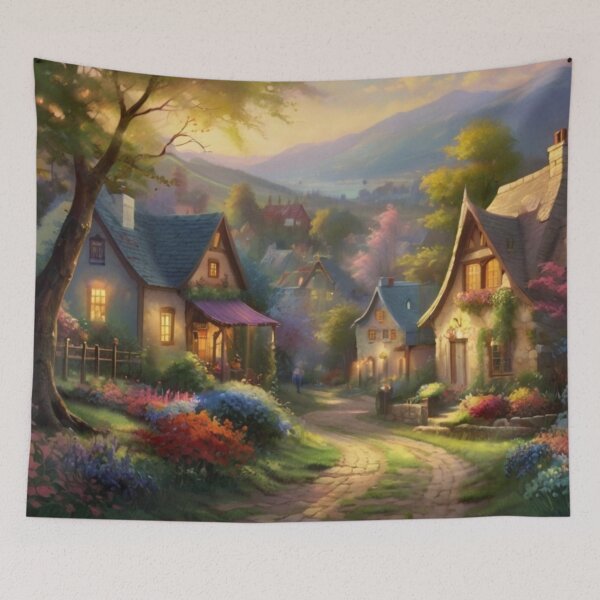 Item preview, Sunlight and Blossoms on the Village Street designed and sold by BlareBlare.