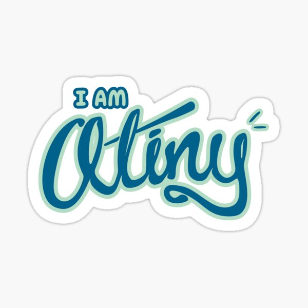 Artikel-Vorschau von I AM ATINY – Minimaler ATEEZ-Fan-Aufkleber (blau), designt und verkauft von emcakepop.