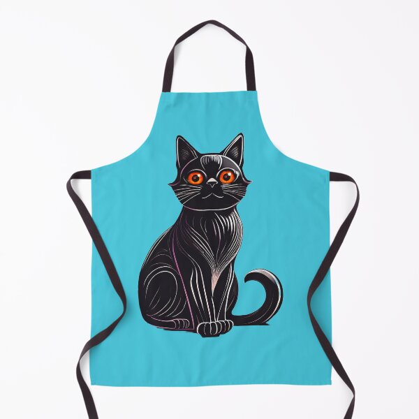 Item preview, Black cat with orange eyes bold prints  designed and sold by JumWow.