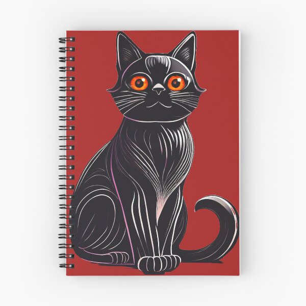 Item preview, Black cat with orange eyes bold prints  designed and sold by JumWow.