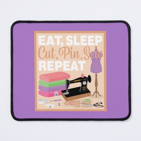Item preview, Eat Sleep Repeat Dressmaking - Old Machine - MULTI COLORS designed and sold by StellarFX.