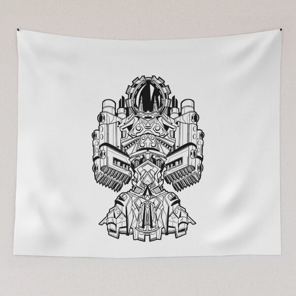 Item preview, A combat or transport spacecraft viewed from above in black and white line drawing (guaranteed AI-free) designed and sold by fifou96.