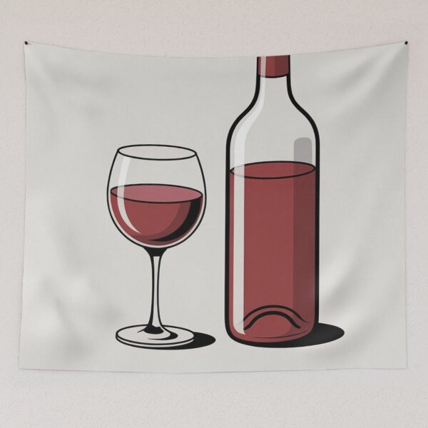 Item preview, Minimalist Red Wine Bottle Glass Art Print designed and sold by Dew's.