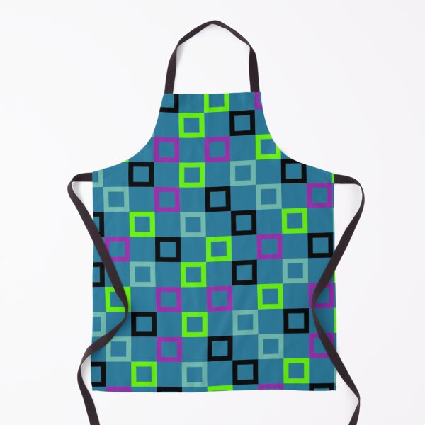Item preview, Neon Geometric Square Pattern – Blue Background with Vibrant Accents designed and sold by larissa-myrie.