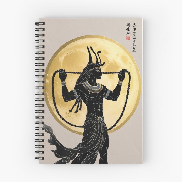 Item preview, Khonsu Silhouette Egyptian Ink Art Print designed and sold by Dew's.
