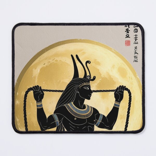 Item preview, Khonsu Silhouette Egyptian Ink Art Print designed and sold by Dew's.