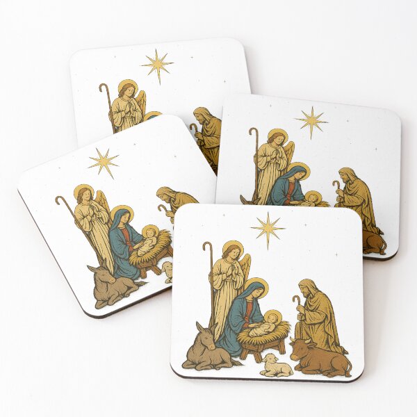 Item preview, Nativity Scene Under Starry Sky – Christmas Art designed and sold by JustMerry.