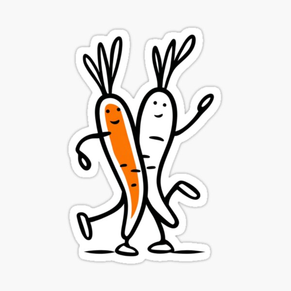 Two Dancing Carrots - Go Carrots! Sticker
