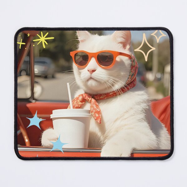 Item preview, Drink coffee and drive to relax with a chic cat. designed and sold by Cat Forever.