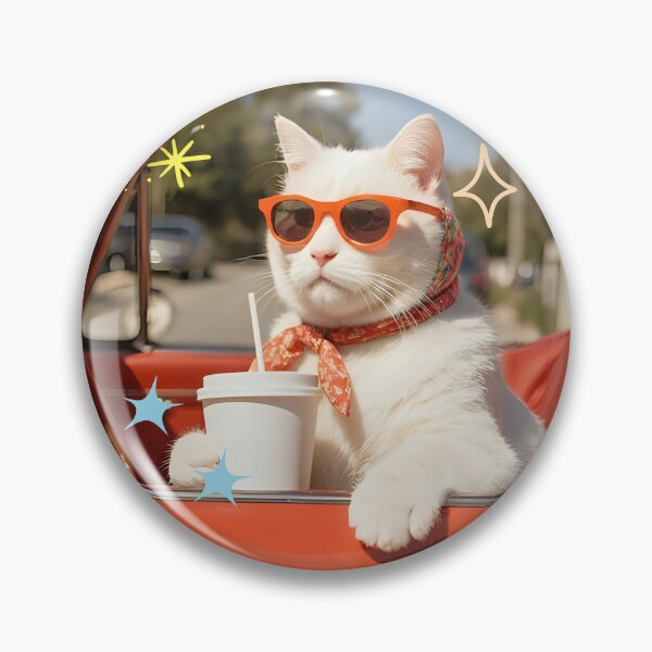 Item preview, Drink coffee and drive to relax with a chic cat. designed and sold by Cat Forever.
