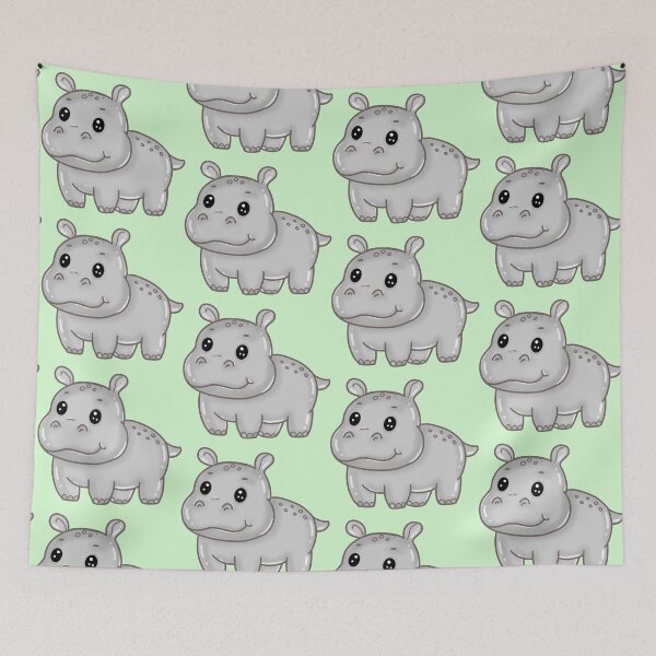 Item preview, Cartoon smiling hippo isolated on white background designed and sold by Suthicha.