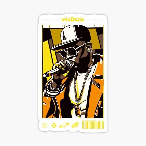 Item preview, mixDesk Graffiti Art: Yellow Streetwear Rapper designed and sold by Green Mango Apparel.