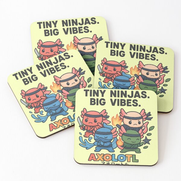 Item preview, Axolotl Ninja Squad – Tiny Ninjas. Big Vibes. | Kawaii Anime Axolotls designed and sold by Diwakar-Designs.