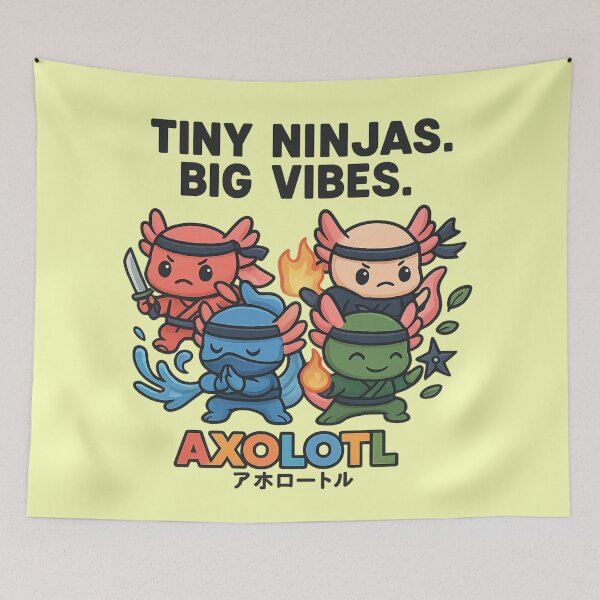 Item preview, Axolotl Ninja Squad – Tiny Ninjas. Big Vibes. | Kawaii Anime Axolotls designed and sold by Diwakar-Designs.