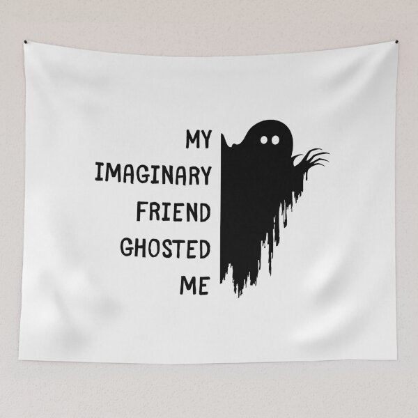 Item preview, My Imaginary Friend Ghosted Me – Funny Ghost T-Shirt (White Background) designed and sold by Doodle Whimsy.