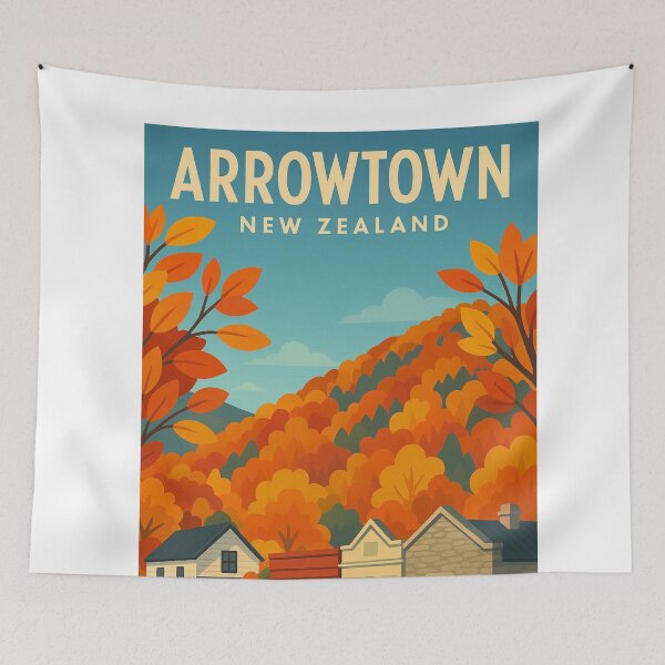 Item preview, Arrowtown Village Street – Autumn in Otago designed and sold by Aryabek.