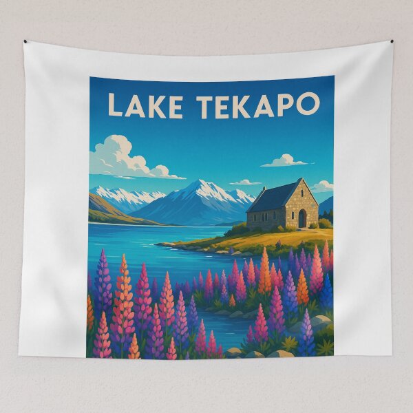 Item preview, Lupins and Mount Cook – Mackenzie Basin Beauty designed and sold by Aryabek.