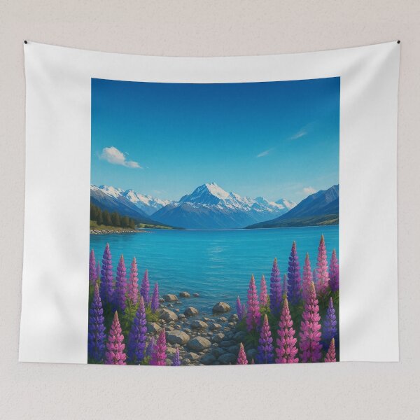 Item preview, Lake Tekapo – Church of the Good Shepherd and Lupins designed and sold by Aryabek.