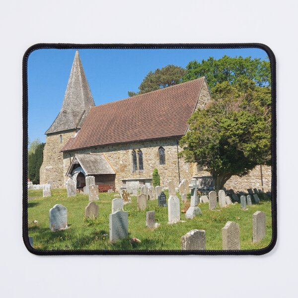 Item preview, Historic English Churchyard – Tranquil Countryside Scene with Stone Church & Gravestones designed and sold by Right-UR.