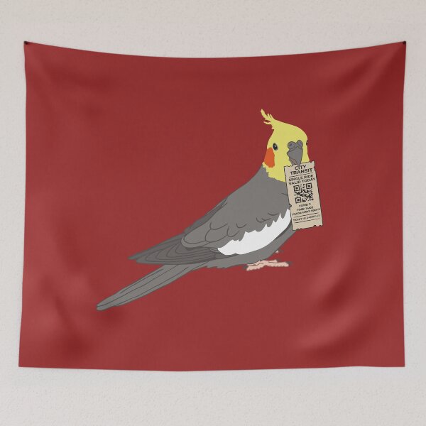 Item preview, Standard Cockatiel Eats the Ticket – Funny Bird Humor designed and sold by Birbosaurus.