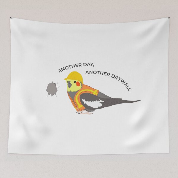 Item preview, Standard Grey Cockatiel – Funny DIY Drywall Bird Meme designed and sold by Birbosaurus.