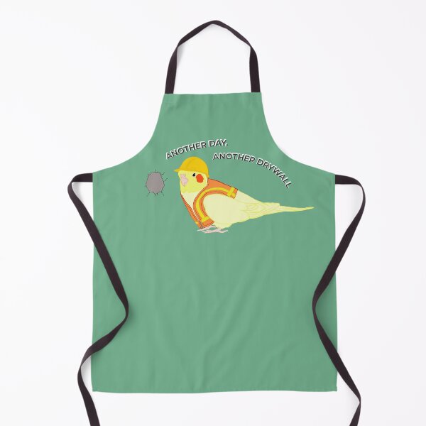 Item preview, Lutino Cockatiel Construction Worker – Funny Bird Drywall Meme designed and sold by Birbosaurus.
