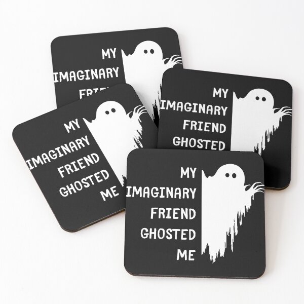 Item preview, Copy of My Imaginary Friend Ghosted Me – Funny Ghost T-Shirt (Black Background) designed and sold by Doodle Whimsy.