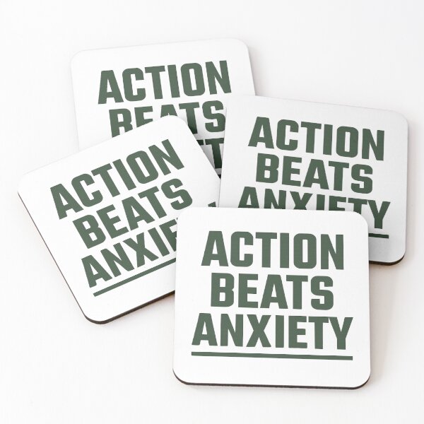 Item preview, Action Beats Anxiety | Clean Calm Quote Tee designed and sold by Just You Tee | Say It Loud, Wear It Proud.