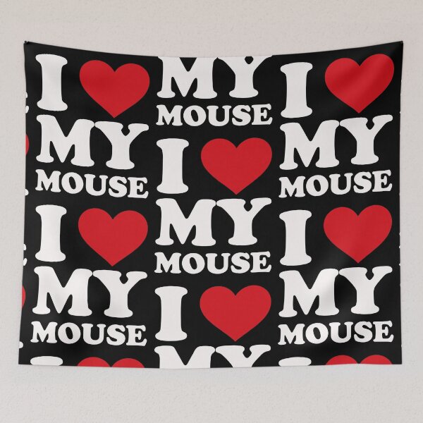 Item preview, I love My Mouse – Cute Pet Love white Design designed and sold by EmeraldeaArt.