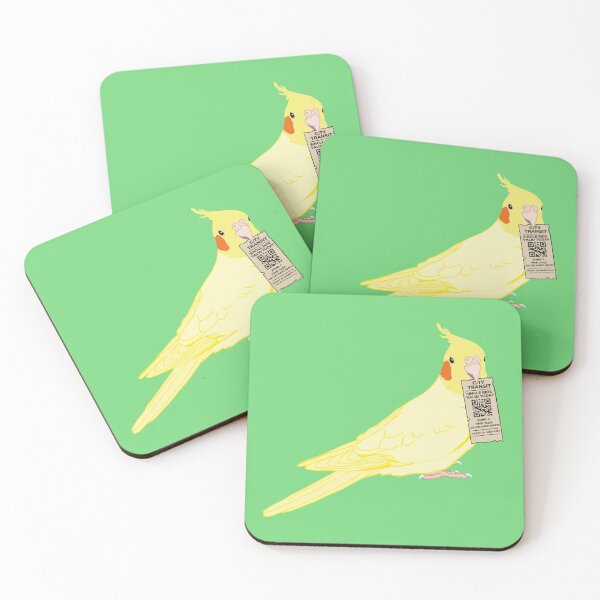 Item preview, Lutino Cockatiel with Transit Ticket – Funny Bird Art designed and sold by Birbosaurus.