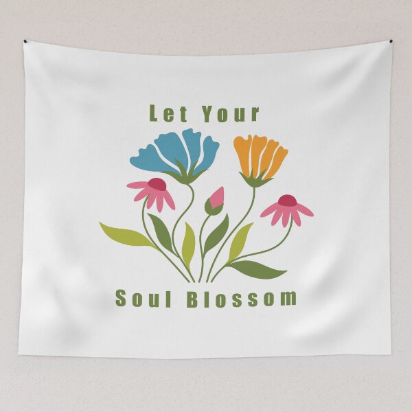 Item preview, Let Your Soul Blossom – Floral Aesthetic Motivational Quote designed and sold by Tulip Creators by This Definition.
