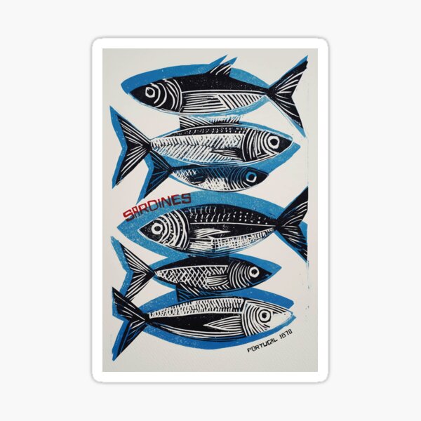 Item preview, Portugal Sardines Fish Poster designed and sold by SurfolioPrints.