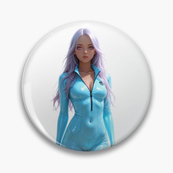 Item preview, Cryo Impact – Chilling Beauty in Sky-Blue Bodysuit designed and sold by Peachymuse.