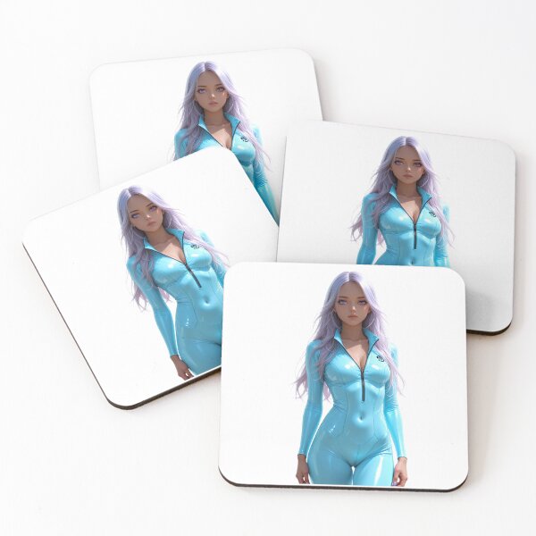 Item preview, Cryo Impact – Chilling Beauty in Sky-Blue Bodysuit designed and sold by Peachymuse.