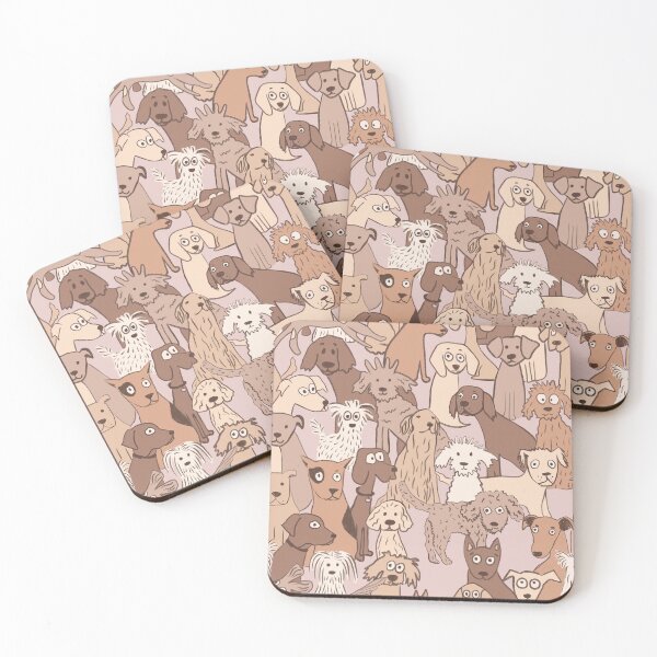 Item preview, Dogs all day cute pattern mocha designed and sold by SaryandSaff.