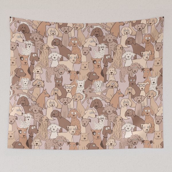 Item preview, Dogs all day cute pattern mocha designed and sold by SaryandSaff.