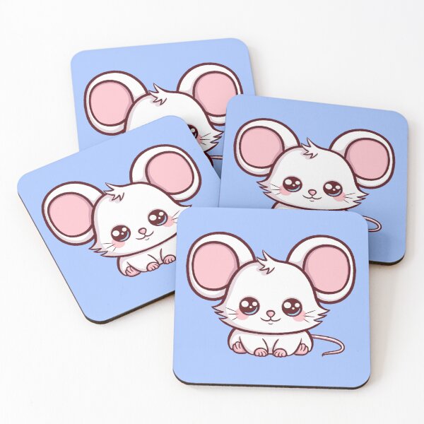 Item preview, Kawaii White Mouse with Big Ears - Cartoon Art designed and sold by Magsu.art.