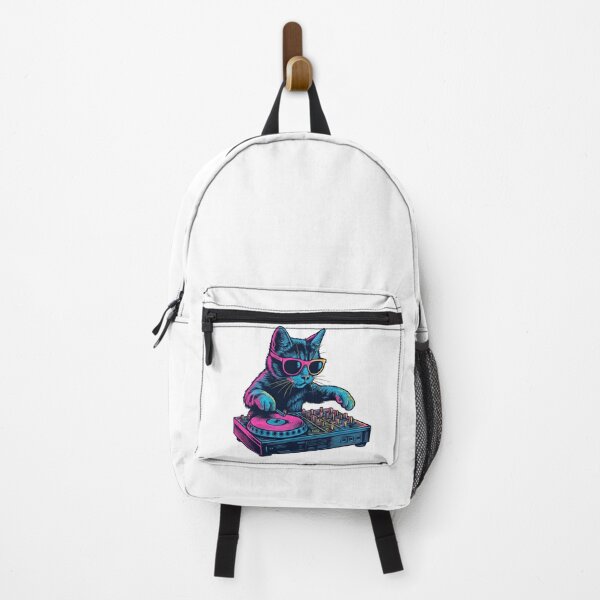 Item preview, Neon DJ Cat with Turntable and Sunglasses designed and sold by ArtfulWeave.