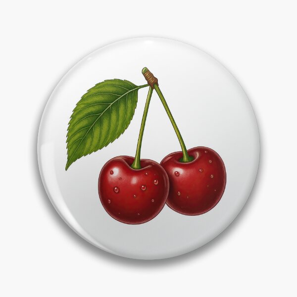 Item preview, Realistic Cherries with Leaf Botanical Illustration designed and sold by ArtfulWeave.