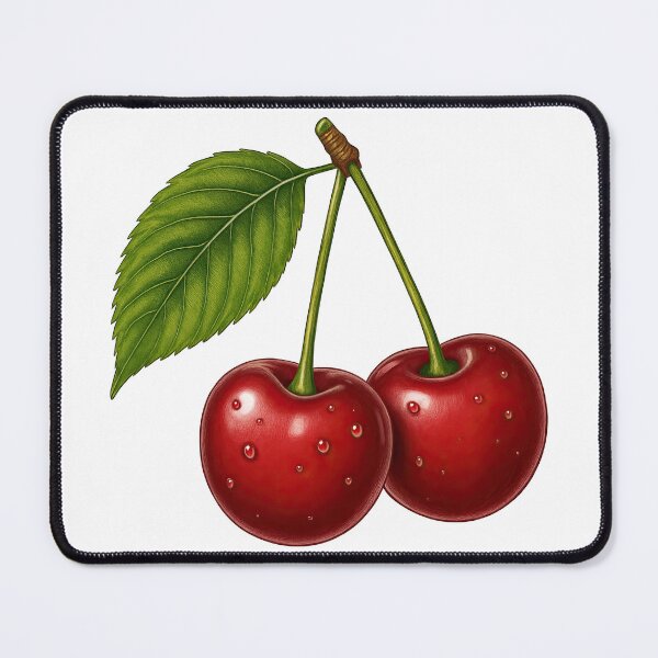 Item preview, Realistic Cherries with Leaf Botanical Illustration designed and sold by ArtfulWeave.