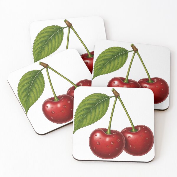 Item preview, Realistic Cherries with Leaf Botanical Illustration designed and sold by ArtfulWeave.