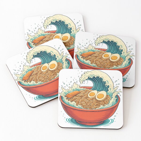 Item preview, Ramen Wave Bowl with Egg and Chopsticks designed and sold by ArtfulWeave.