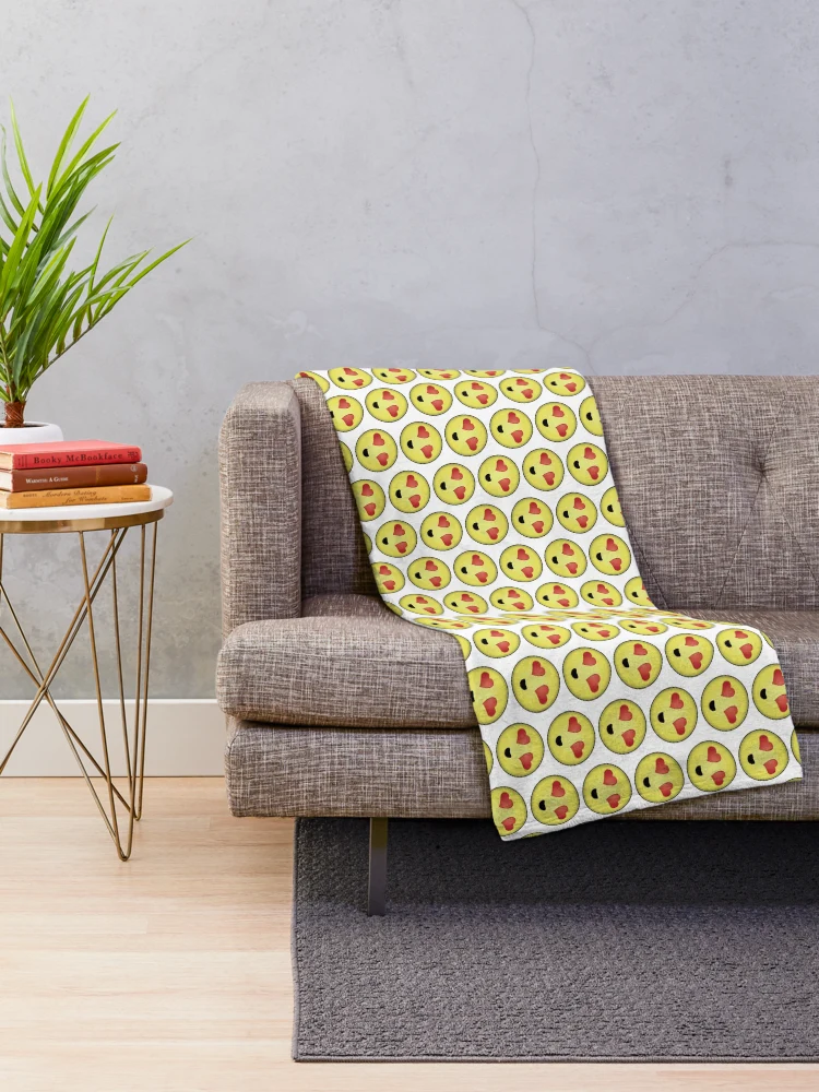 Aperçu 2 sur 6. Plaid avec l'œuvre Smiley créée et vendue par RazyCe.