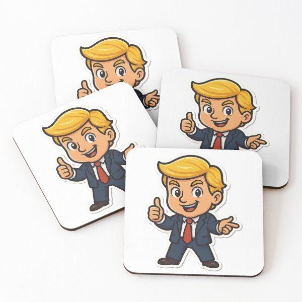 Item preview, Funny Politician Sticker – Trump Cartoon Character in Suit with Thumbs Up designed and sold by DDesignagency.