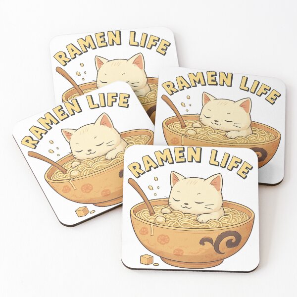 Item preview, Ramen Life Cute Cat in Noodle Bowl designed and sold by ArtfulWeave.