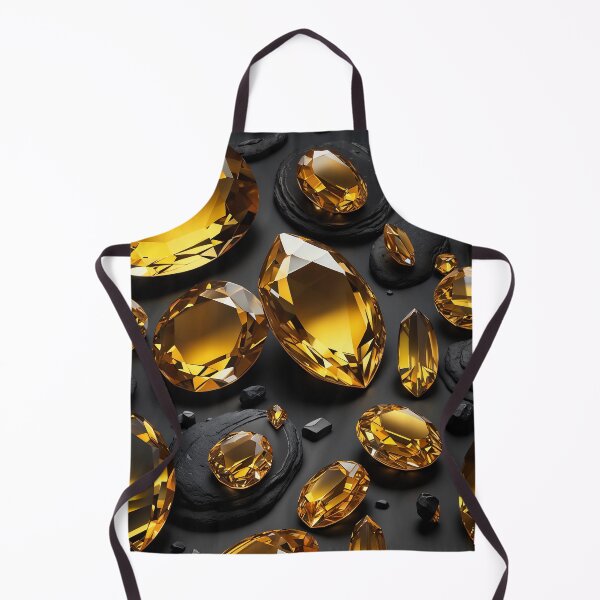 Item preview, Radiant Golden Citrine Gemstones on a Deep Black Background designed and sold by SolaoLab.