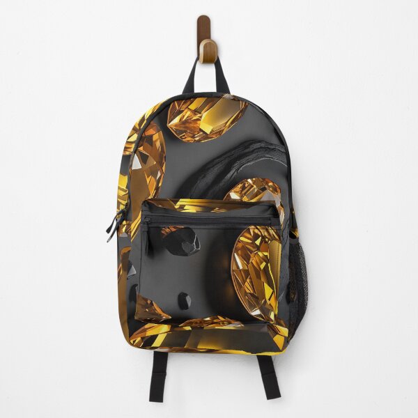Item preview, Radiant Golden Citrine Gemstones on a Deep Black Background designed and sold by SolaoLab.
