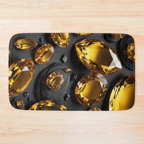 Item preview, Radiant Golden Citrine Gemstones on a Deep Black Background designed and sold by SolaoLab.