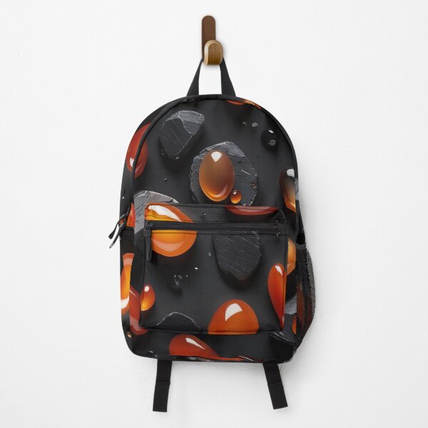 Item preview, Vibrant Carnelian and Black Agate Gemstones on Dark Background designed and sold by SolaoLab.