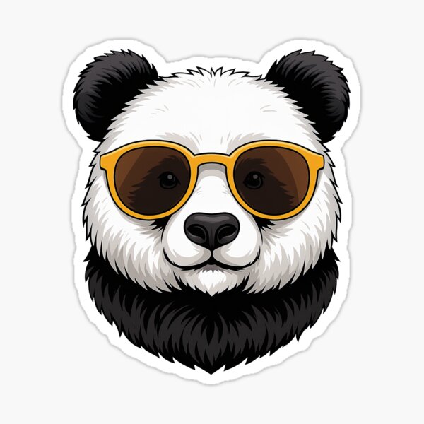 Item preview, Cool Panda with Yellow Sunglasses Illustration designed and sold by ArtfulWeave.